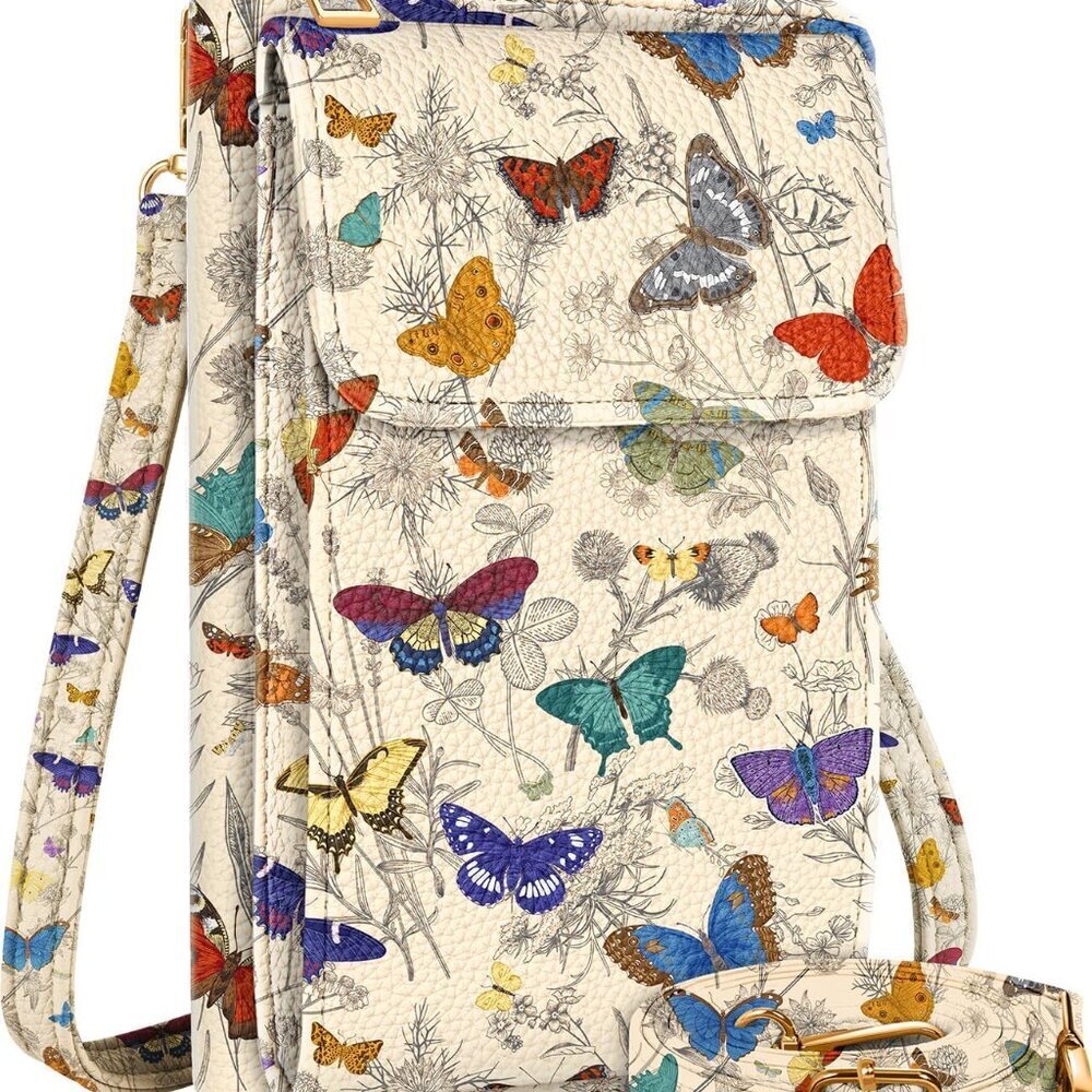 Cute Crossbody Purse Cell Phone Bags for Women - Leather Cellphone Wallet Purse